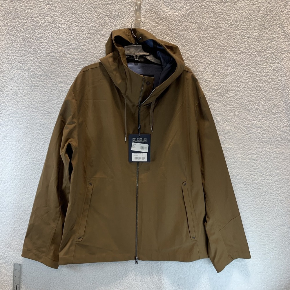 Herno Mens Jacket Loro Piana Storm System Rain Coat Brown Hood 56 IT XXL US Wool